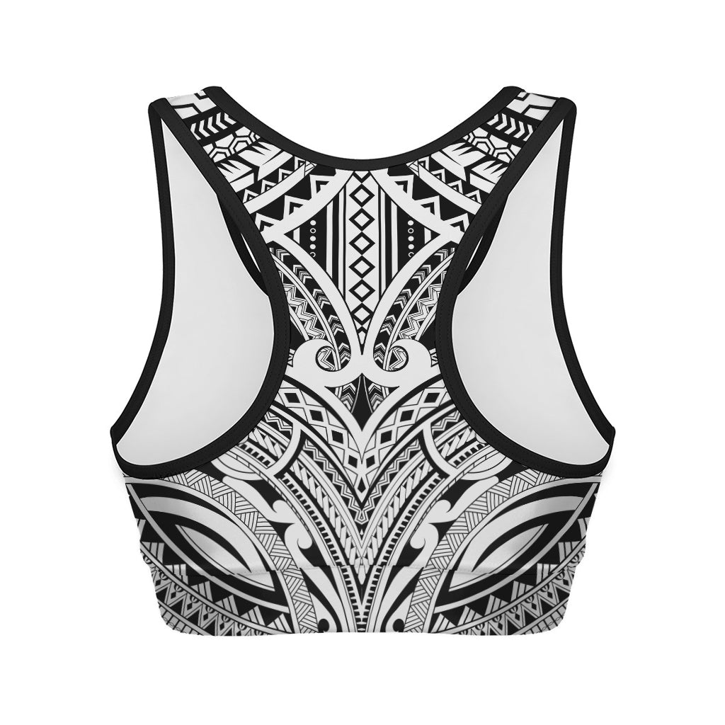 Tribal Maori Polynesian Tattoo Print Women's Sports Bra