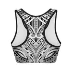 Tribal Maori Polynesian Tattoo Print Women's Sports Bra