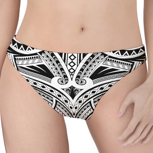 Tribal Maori Polynesian Tattoo Print Women's Thong