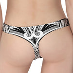 Tribal Maori Polynesian Tattoo Print Women's Thong