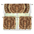 Tribal Maya Calendar Print 3 Piece Kitchen Curtains