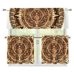 Tribal Maya Calendar Print 3 Piece Kitchen Curtains