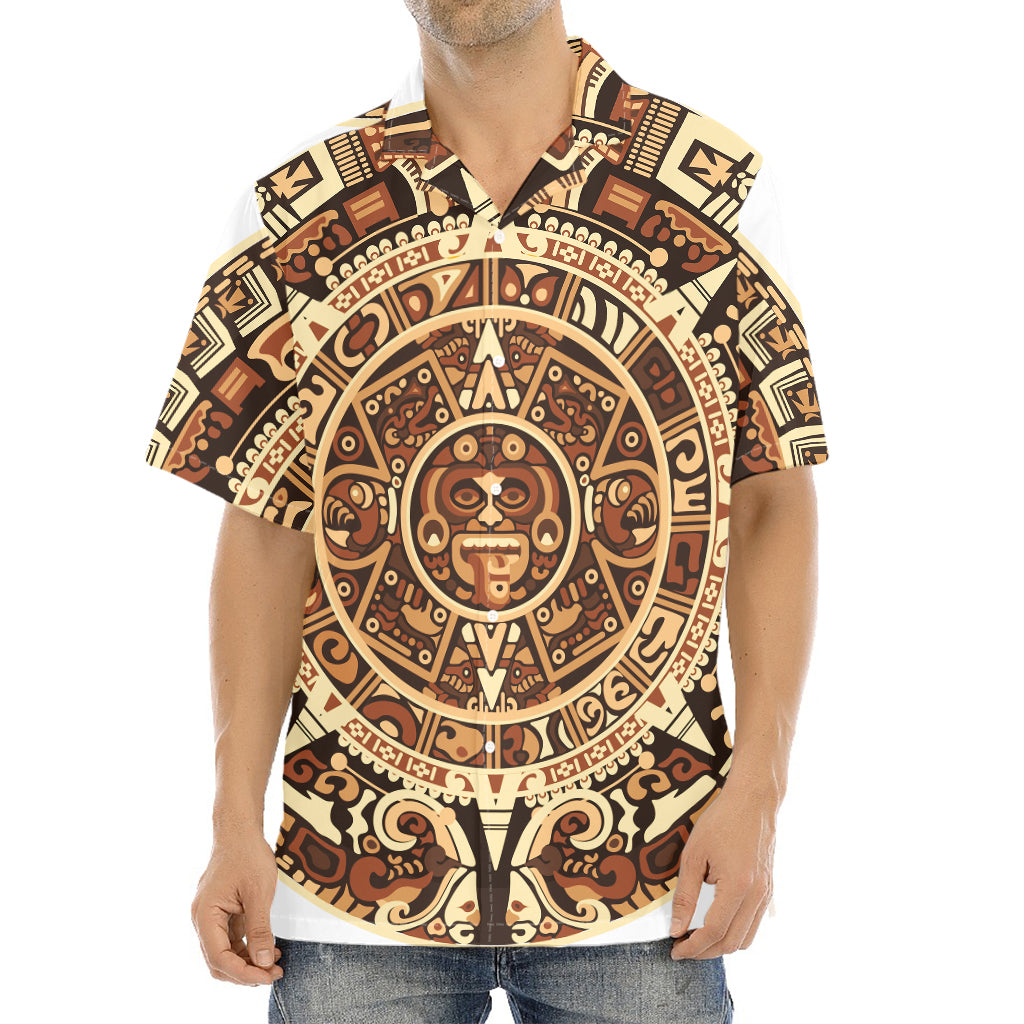 Tribal Maya Calendar Print Aloha Shirt