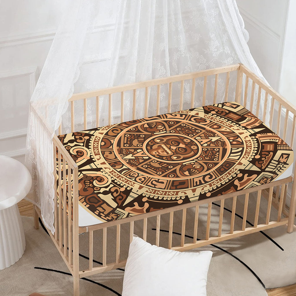 Tribal Maya Calendar Print Baby Crib Sheet