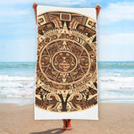 Tribal Maya Calendar Print Beach Towel