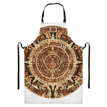 Tribal Maya Calendar Print Bib Apron With Pocket