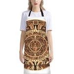 Tribal Maya Calendar Print Bib Apron With Pocket