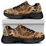 Tribal Maya Calendar Print Black Chunky Shoes