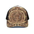 Tribal Maya Calendar Print Black Mesh Trucker Hat