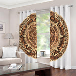 Tribal Maya Calendar Print Blackout Grommet Curtains