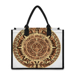 Tribal Maya Calendar Print Canvas Tote Bag