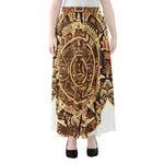 Tribal Maya Calendar Print Chiffon Maxi Skirt