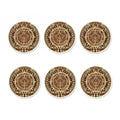 Tribal Maya Calendar Print Coaster Set