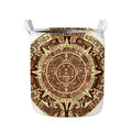 Tribal Maya Calendar Print Collapsible Laundry Basket