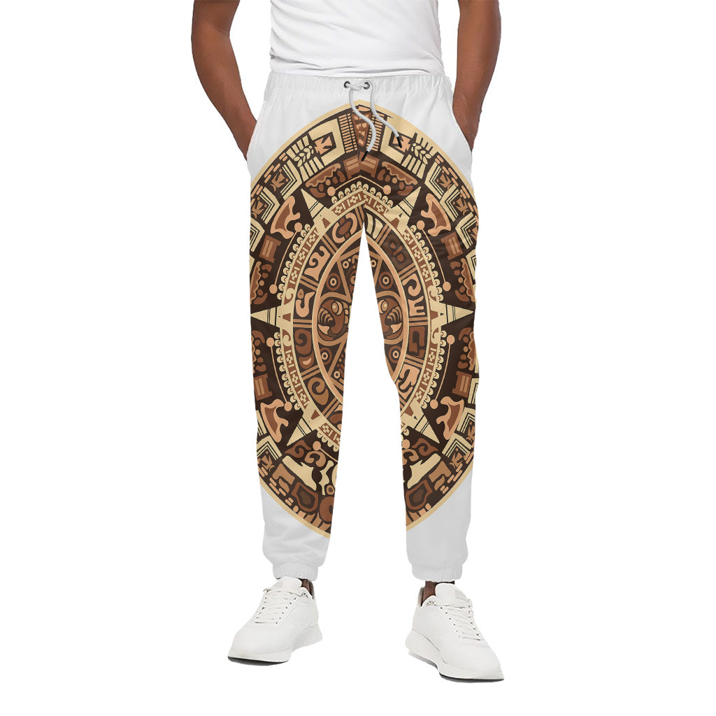 Tribal Maya Calendar Print Cotton Pants