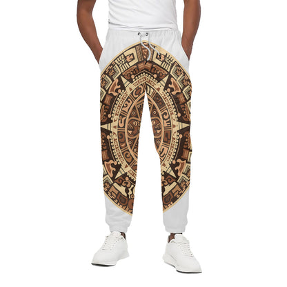 Tribal Maya Calendar Print Cotton Pants