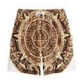 Tribal Maya Calendar Print Cotton Shorts