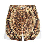 Tribal Maya Calendar Print Cotton Shorts