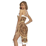 Tribal Maya Calendar Print Cross Back Cami Dress