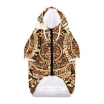 Tribal Maya Calendar Print Dog Zip Up Hoodie