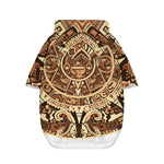 Tribal Maya Calendar Print Dog Zip Up Hoodie