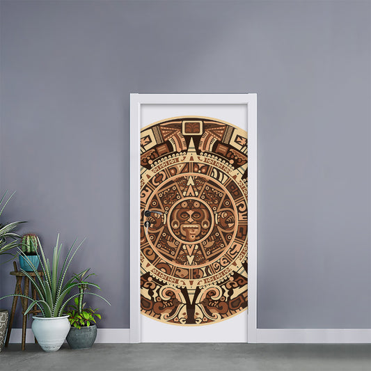 Tribal Maya Calendar Print Door Sticker