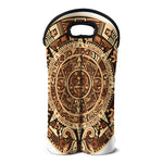 Tribal Maya Calendar Print Double Neoprene Wine Tote
