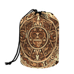 Tribal Maya Calendar Print Drawstring Makeup Bag