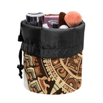 Tribal Maya Calendar Print Drawstring Makeup Bag