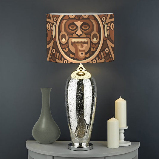 Tribal Maya Calendar Print Drum Lamp Shade