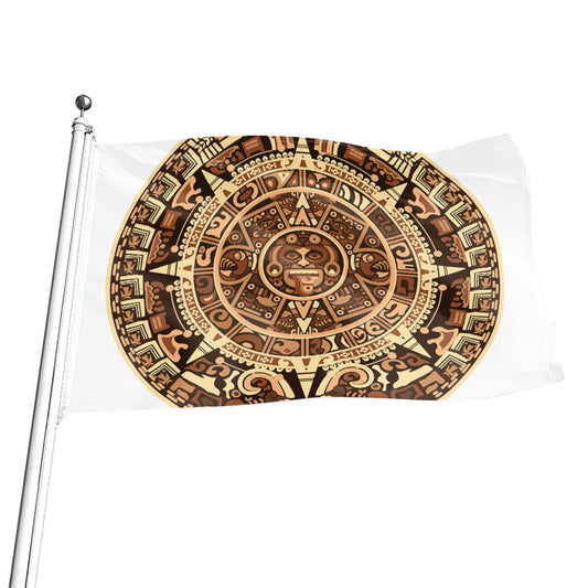 Tribal Maya Calendar Print Flag