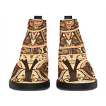 Tribal Maya Calendar Print Flat Ankle Boots