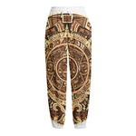 Tribal Maya Calendar Print Fleece Lined Knit Pants