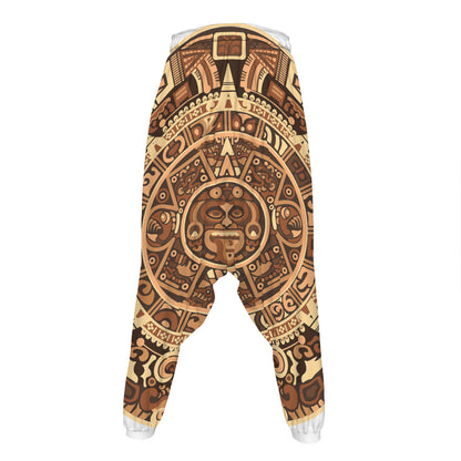 Tribal Maya Calendar Print Hammer Pants