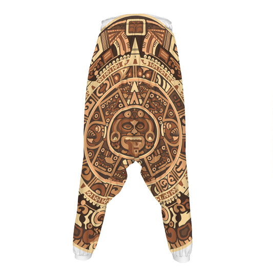 Tribal Maya Calendar Print Hammer Pants