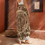 Tribal Maya Calendar Print Harem Pants