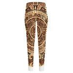 Tribal Maya Calendar Print High-Waisted Pocket Leggings