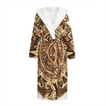 Tribal Maya Calendar Print Hooded Bathrobe