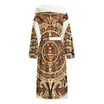 Tribal Maya Calendar Print Hooded Bathrobe