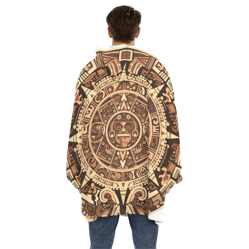Tribal Maya Calendar Print Hoodie Blanket