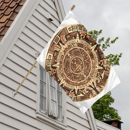 Tribal Maya Calendar Print House Flag