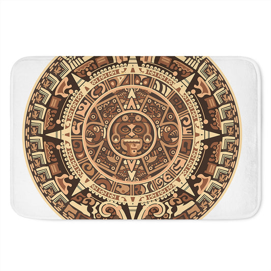 Tribal Maya Calendar Print Indoor Door Mat