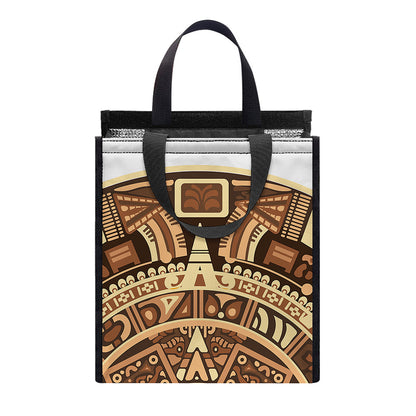 Tribal Maya Calendar Print Insulated Lunch Tote