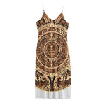 Tribal Maya Calendar Print Jersey Midi Cami Dress