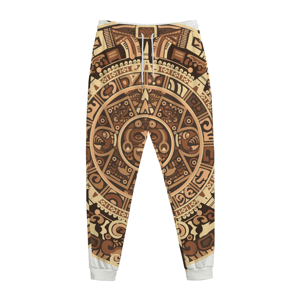 Tribal Maya Calendar Print Jogger Pants