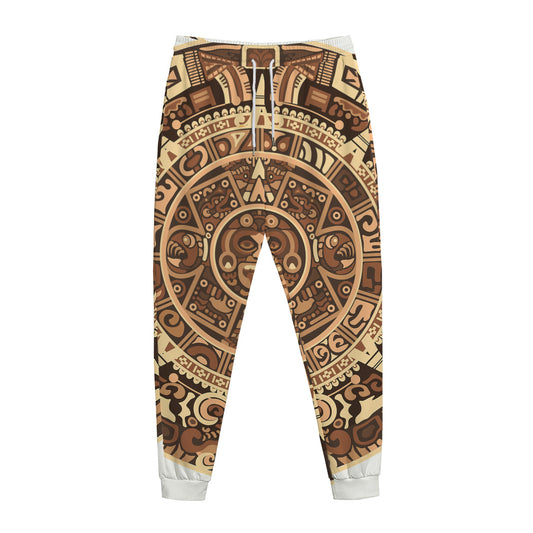 Tribal Maya Calendar Print Jogger Pants