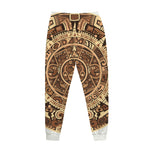 Tribal Maya Calendar Print Jogger Pants