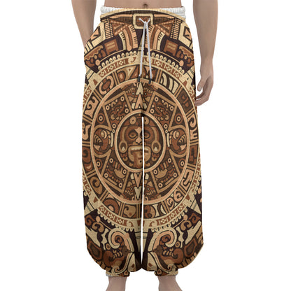 Tribal Maya Calendar Print Lantern Pants