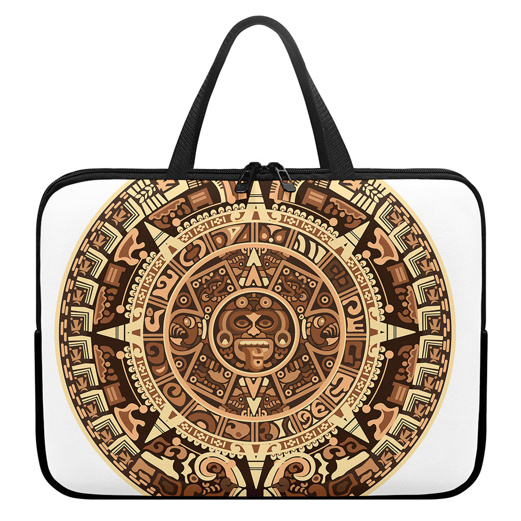 Tribal Maya Calendar Print Laptop Sleeve With Handle