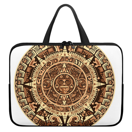 Tribal Maya Calendar Print Laptop Sleeve With Handle